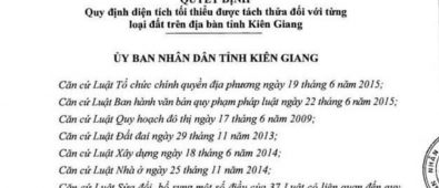 Quyết định 16/2019/QĐ-UBND quy định diện tích được tách thửa trên địa bàn tỉnh Kiên Giang