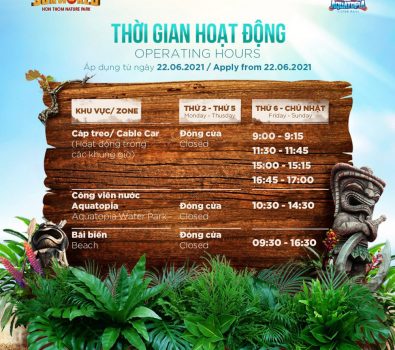 Thay đổi thời gian vận hành Sun World Hòn Thơm