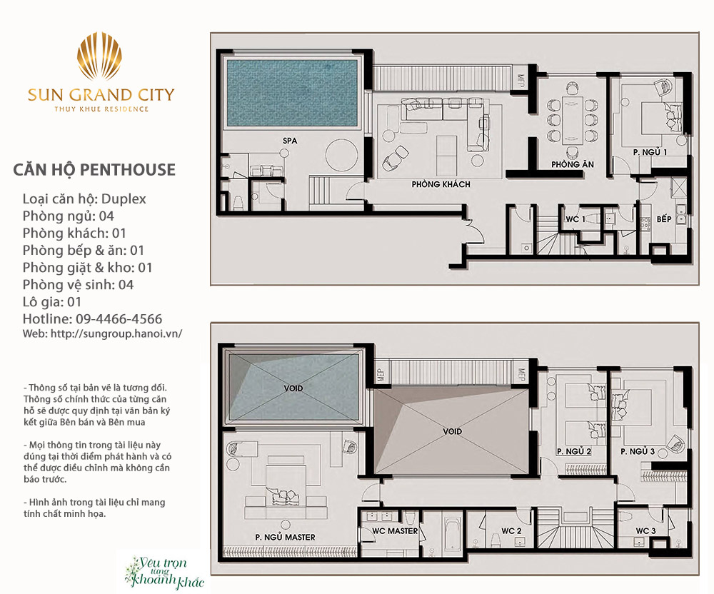Giới thiệu căn hộ Penthouse và duplex tại Sun Grand City - SunHome