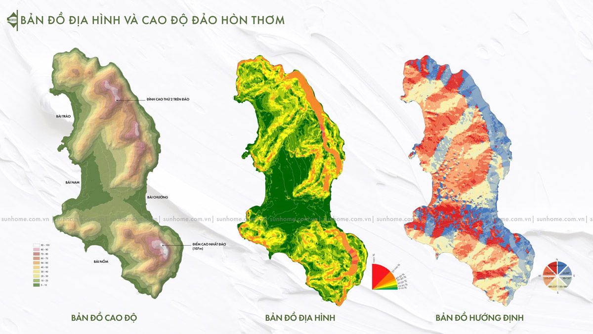 Bản đồ địa hình đảo Hòn Thơm