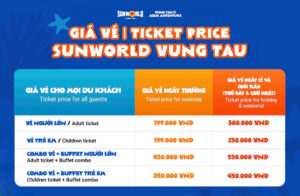 Bảng giá vé Sun World Vũng Tàu
